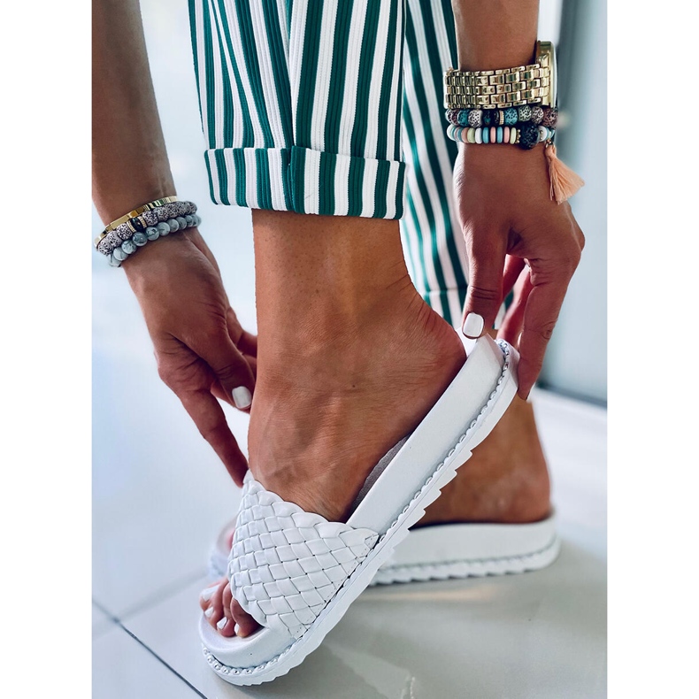 Papuci de damă Edna White alb 1