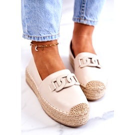 FB2 Espadrile clasice pe platformă Julianne bej 1