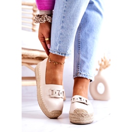 FB2 Espadrile clasice pe platformă Julianne bej 2