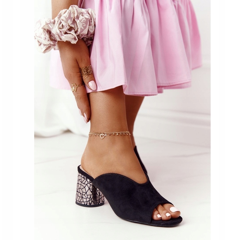 Sandale din piele de căprioară pe toc înalt S.Barski C420-15 Negru 3