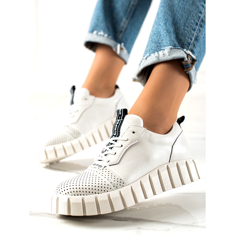 ARTIKER Pantofi alb din piele la modă 1