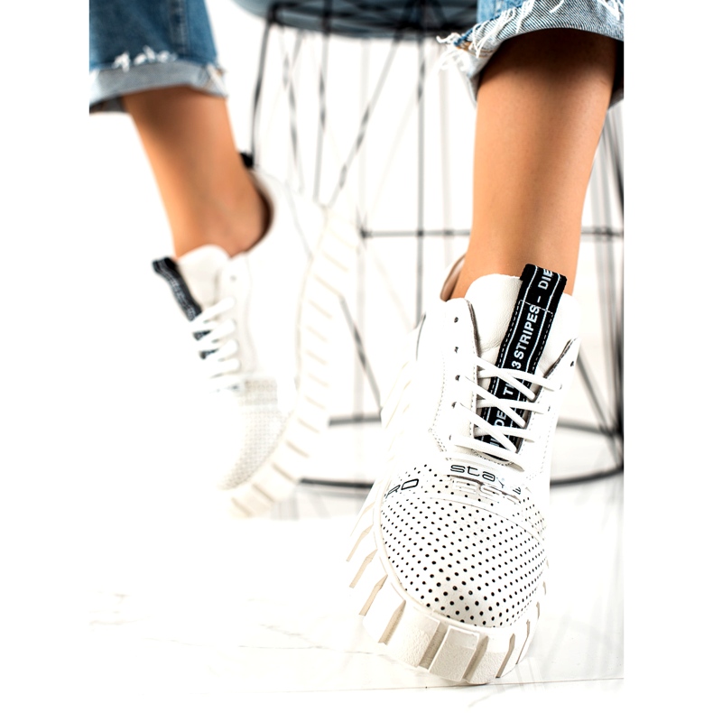 ARTIKER Pantofi alb din piele la modă 2