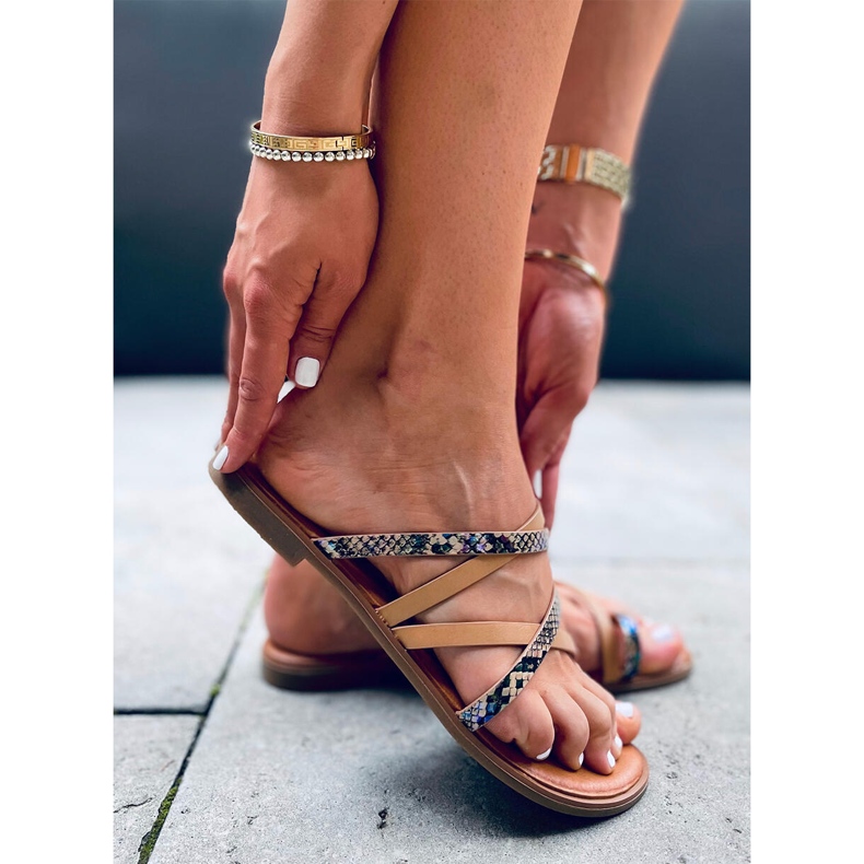 Papuci de dama Nigella Beige bej 2