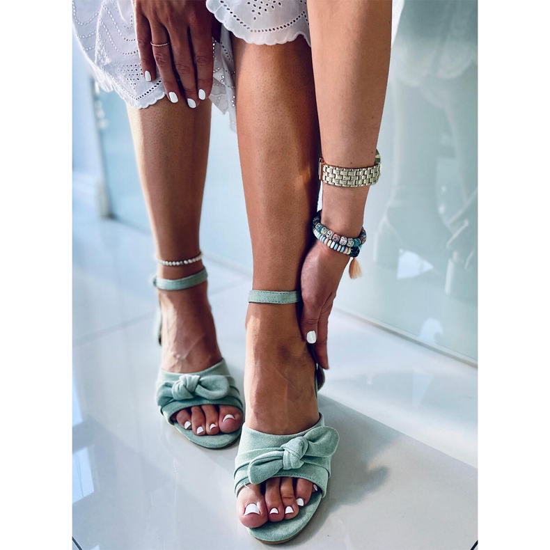 Sandale Giselle Green cu toc înalt verde 1