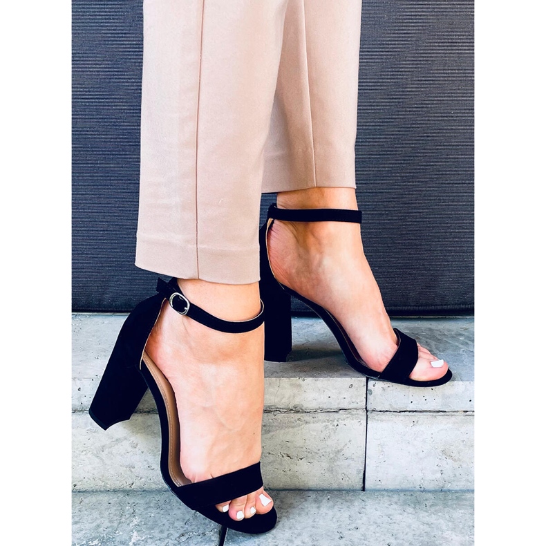 Sandale cu toc înalt din Ariel Black Suede negru 2 Sandale cu toc înalt din Ariel Black Suede negru 2