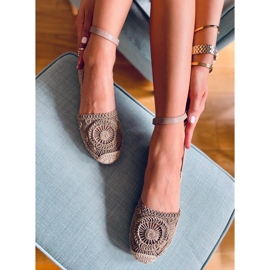 Espadrile ajurate Jasmine Khaki bej 2
