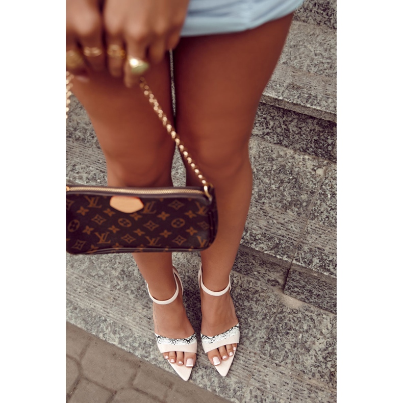 Sandale de damă cu toc înalt piele intoarsa nud Evisse bej 1