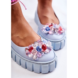 PA2 Balerini din piele pe o platformă cu un decor albastru colorat 1