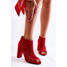 WT1 Ghete Jenissa din piele intoarsa ajurata rosii roșu 1 WT1 Ghete Jenissa din piele intoarsa ajurata rosii roșu 1