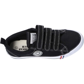 Tenisi negri cu velcro American Club LH59 / 22 negru 2 Tenisi negri cu velcro American Club LH59 / 22 negru 2