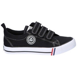 American Club Pantofi negri americani LH60 / 22 Velcro negru 5