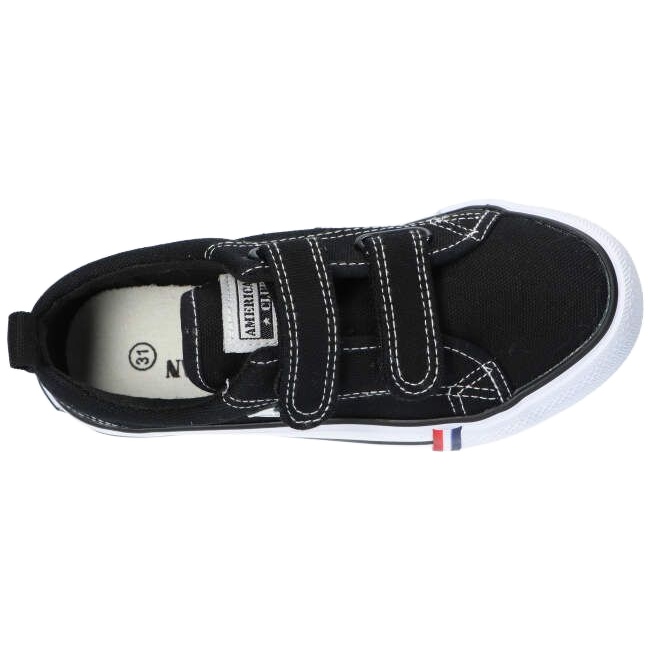 American Club Pantofi negri americani LH60 / 22 Velcro negru 4