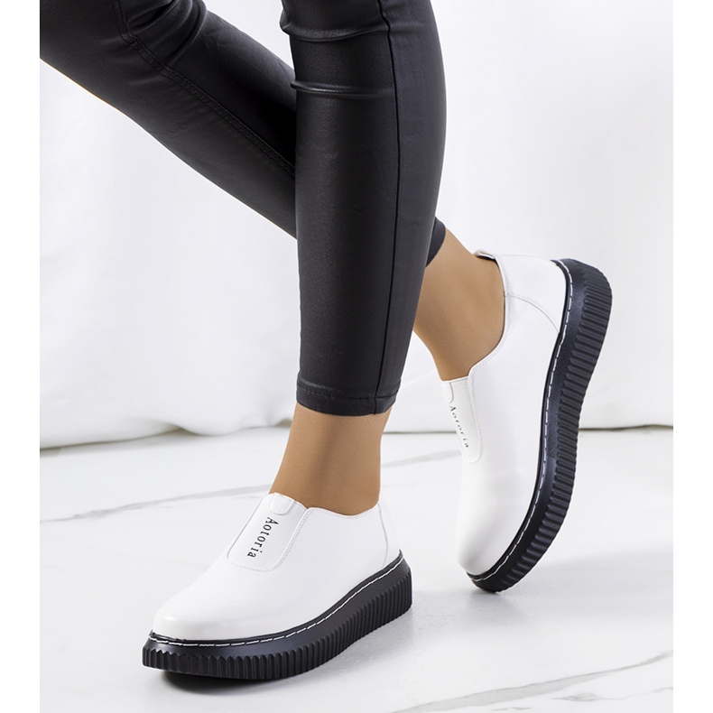 Brogues albe pe platforma Siddons 1