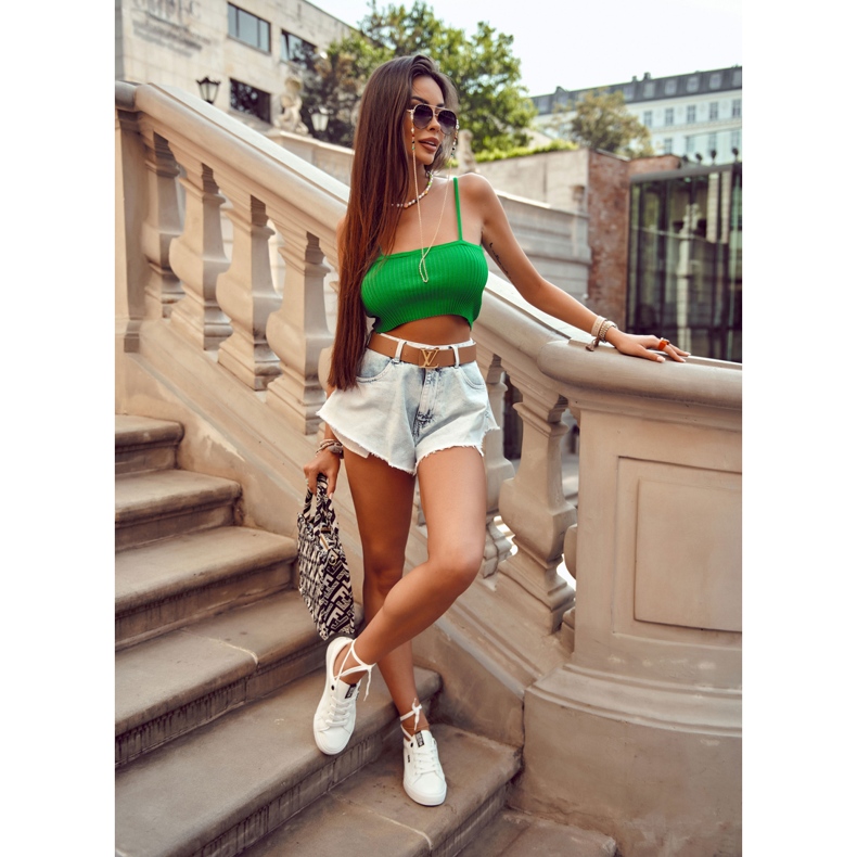 Adidași din piele pentru femei cu inscripția Big Star EE274316 Alb 2