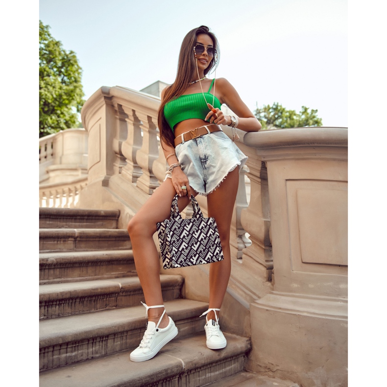 Adidași din piele pentru femei cu inscripția Big Star EE274316 Alb 1