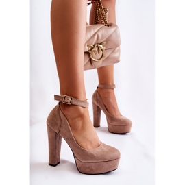 WS1 Pompi din piele intoarsa pe platforma Bej Gottie 4