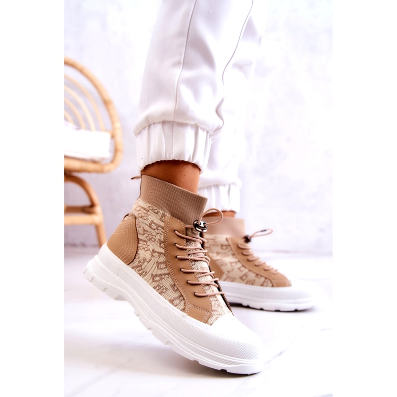 FW1 Adidași la modă Soc înalt Bej Collin 2