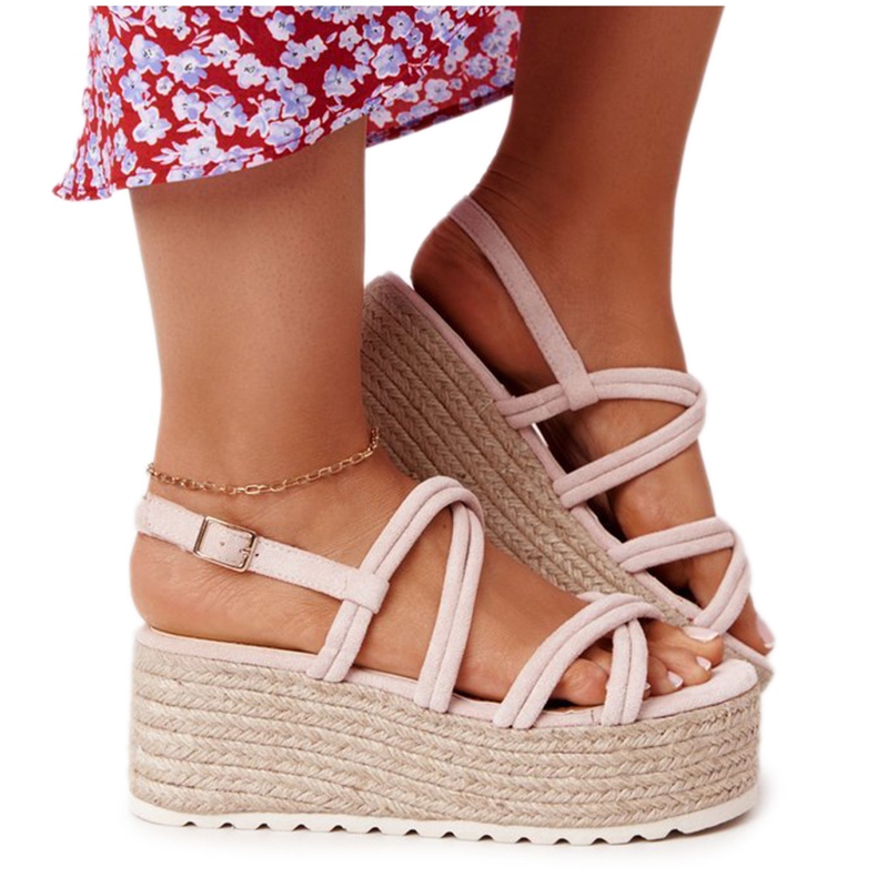 PS1 Sandale cu platformă bej cu împletit Beige Crazy In Love 4