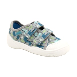 Pantofi copii Befado 907P156 Dino albastru gri verde 1