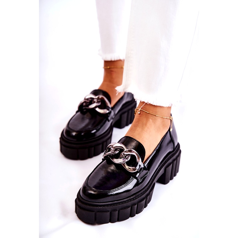 Mocasini dama Mocasini din piele negru Laura Messi 2339 3