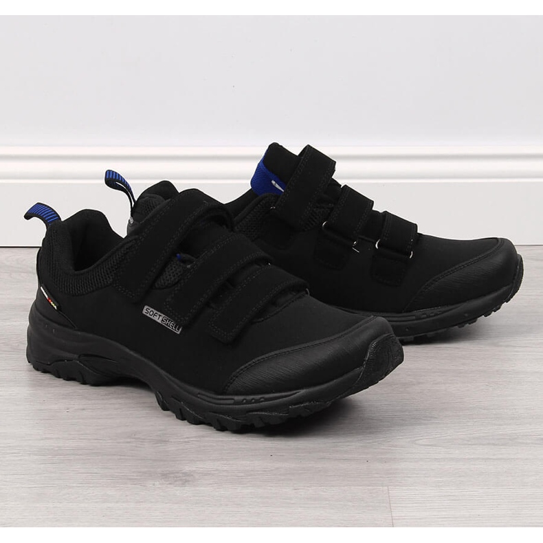 Pantofi de trekking impermeabili Black American Club Velcro negru 1