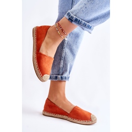 PG1 Espadrile Clarice Clarice din piele de căprioară portocalie pentru femei portocale 2
