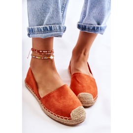 PG1 Espadrile Clarice Clarice din piele de căprioară portocalie pentru femei portocale 3
