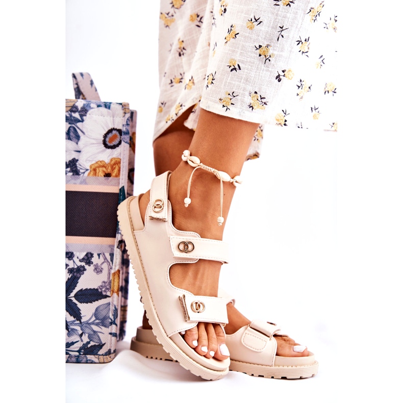 S.Barski Sandale Dama Piele Cu Decorat, Bej 5