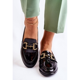 WS1 Mocasini Coriso negri lăcuți de damă negru 1