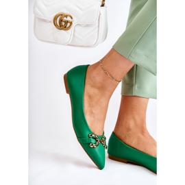 WS1 Balerini De Damă În Spitz Cu Decor Verde Carlos 1 WS1 Balerini De Damă În Spitz Cu Decor Verde Carlos 1