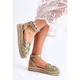 WS1 Sandale Espadrile De Damă Pe Platforma Verde Susane 5