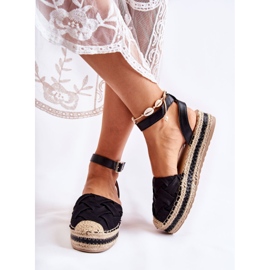 WS1 Sandale Espadrile De Damă Pe Platforma Susane Neagră negru 2