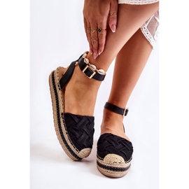 WS1 Sandale Espadrile De Damă Pe Platforma Susane Neagră negru 1