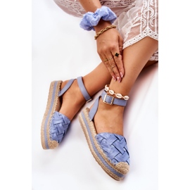 WS1 Sandale Espadrile De Damă Pe Platforma Susane Albastră albastru 5