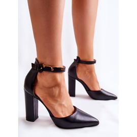 WS1 Pompi De Piele Pe Un Toc Înalt Negru Salira 5