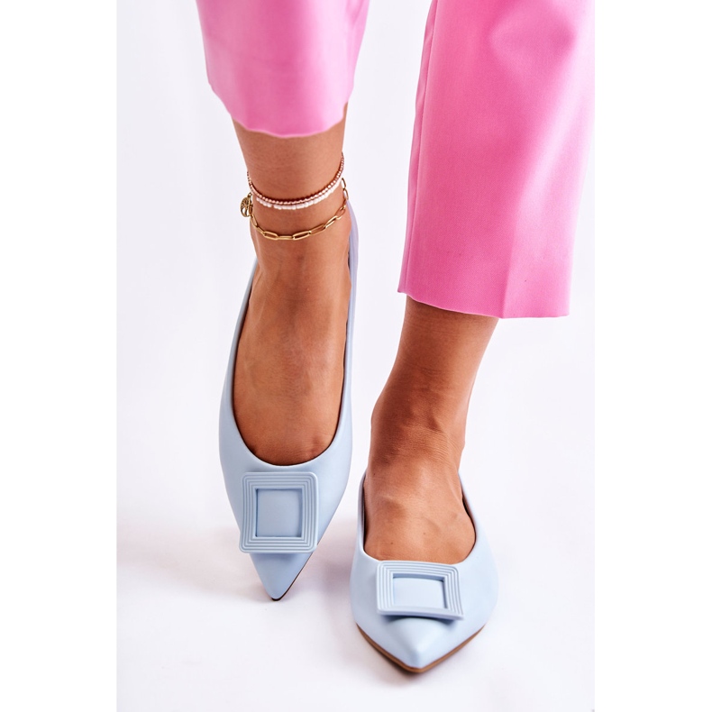 WS1 Balerini din piele cu ornament Simone Spitz albastru 1