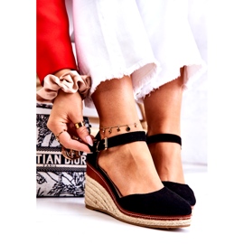 PS1 Espadrile negre de damă pe pane Tamarill negru 5