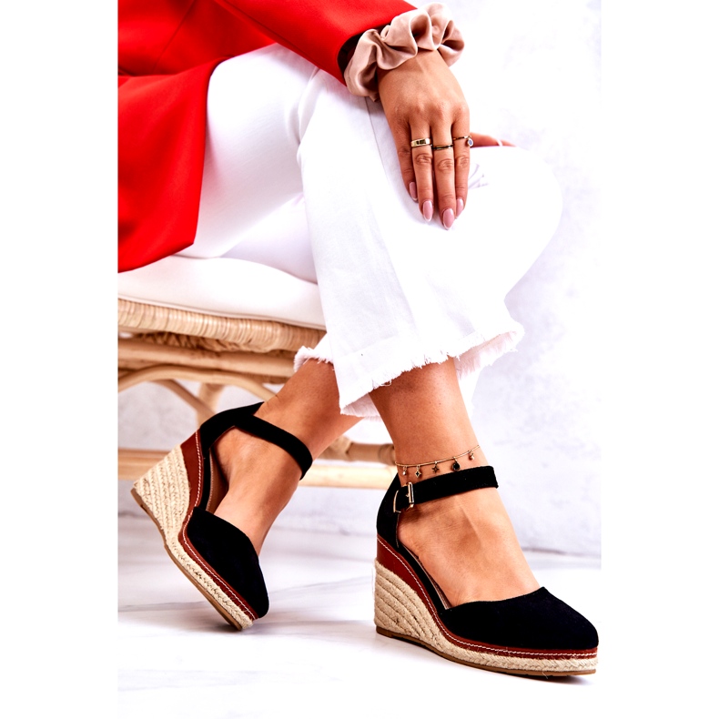 PS1 Espadrile negre de damă pe pane Tamarill negru 4