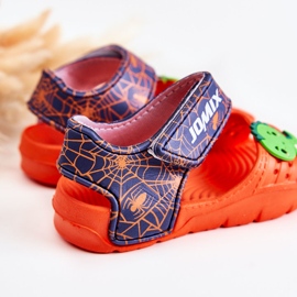 WJ1 Sandale ușoare pentru copii cu decorațiuni portocalii și bleumarin albastru marin portocale 3