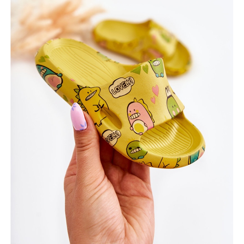 WJ1 Papuci ușoare pentru copii Dinozauri Galben Astro 1 WJ1 Papuci ușoare pentru copii Dinozauri Galben Astro 1