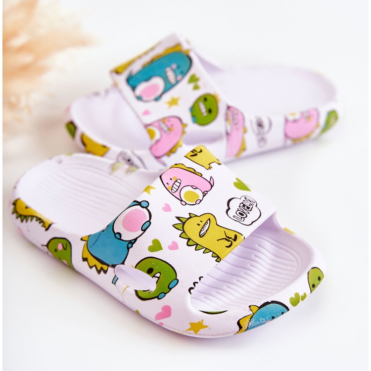 WJ1 Papuci albi pentru copii Astro Dinozaur Light 2