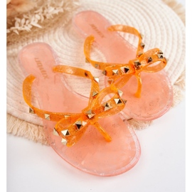 Flip-flops cauciuc damă portocaliu Monise portocale 2