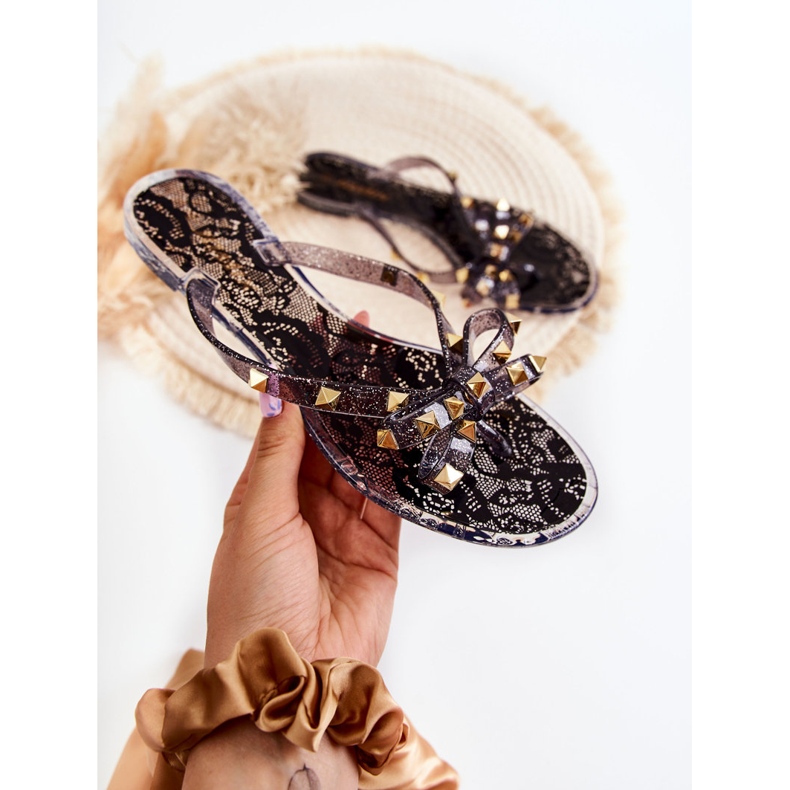 WJ1 Flip-flops din cauciuc pentru damă, negru Monise 1