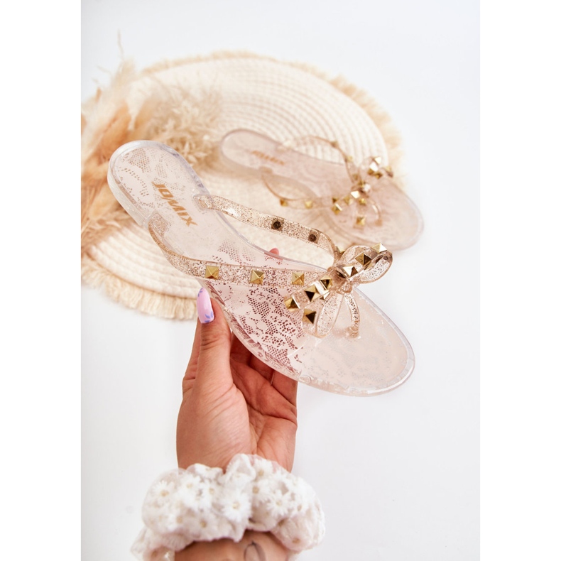 WJ1 Flip-flops de cauciuc Monise pentru damă bej 2