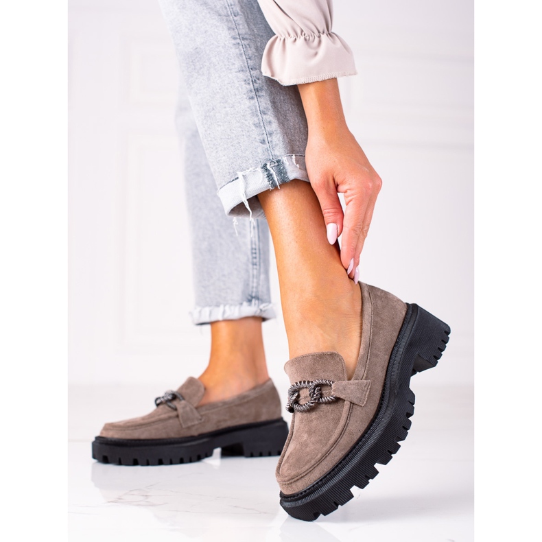 SHELOVET Mocasini pe platformă maro 1