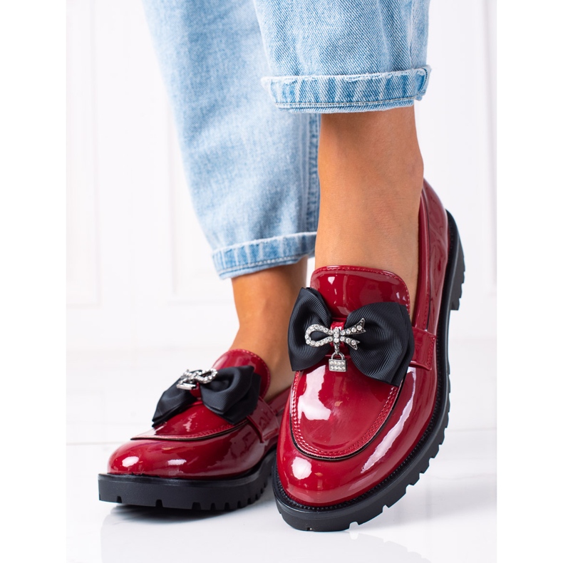 SHELOVET Mocasini cu arc roșu 1 SHELOVET Mocasini cu arc roșu 1