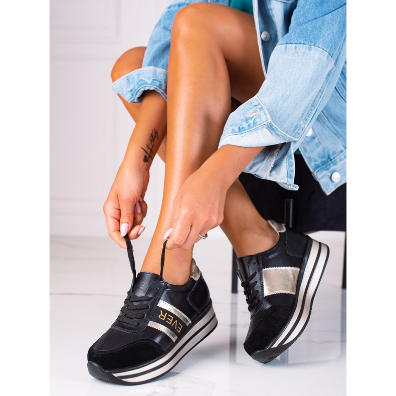 SHELOVET Adidași de damă negru 1