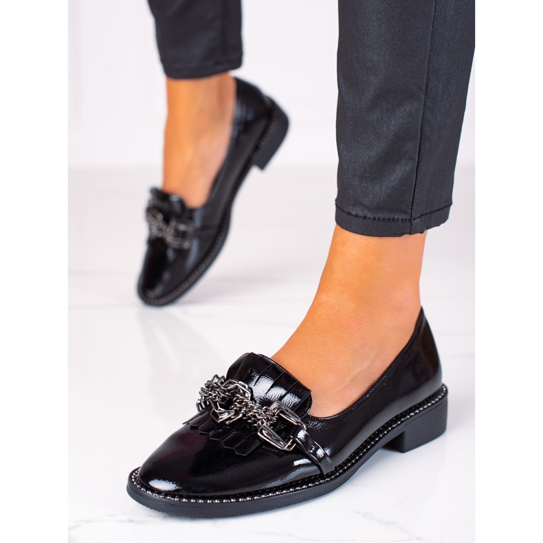 SHELOVET Mocasini eleganți negru 1