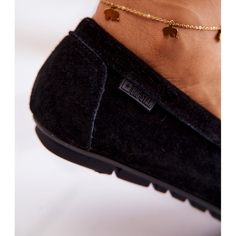 Mocasini de piele intoarsa de dama Big Star JJ274654 Negri negru 5