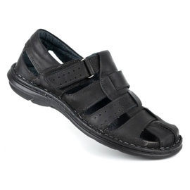 Olivier Sandale negre pentru bărbați 467 negru 2